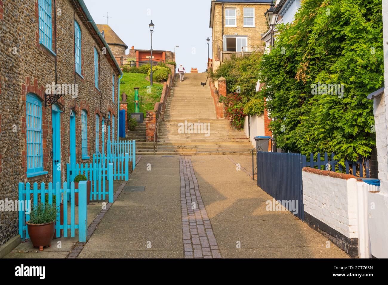Aldeburgh, Suffolk. UK. 2020. View of the Town Steps from the High Street in Aldeburgh. Stock Photo