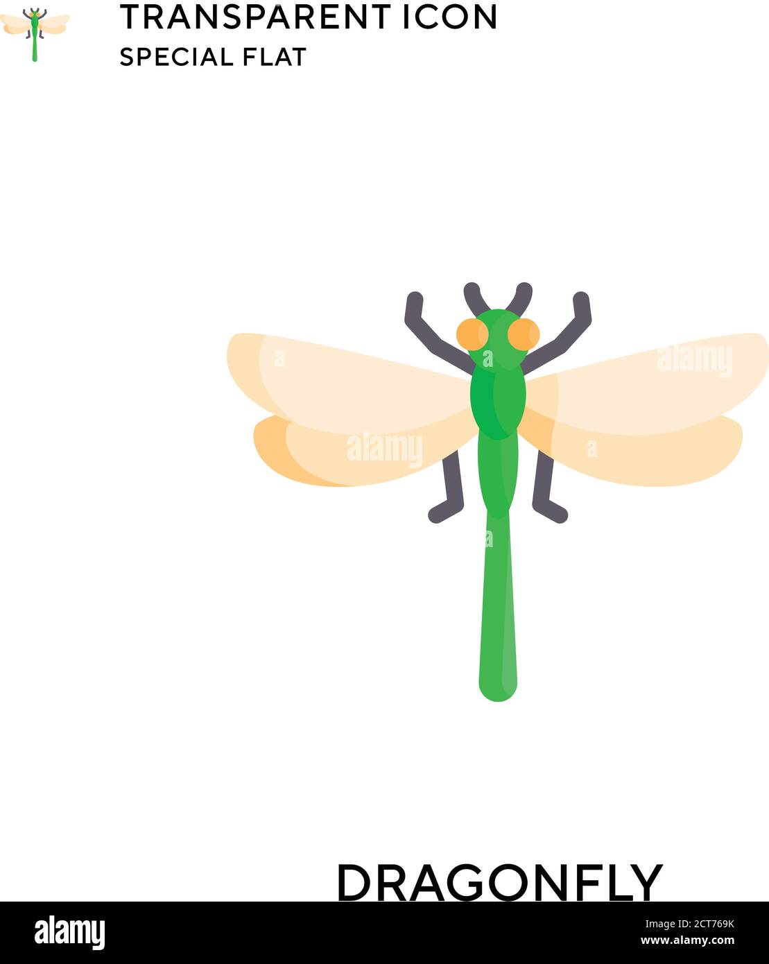 Dragonfly vector icon. Flat style illustration. EPS 10 vector. Stock Vector