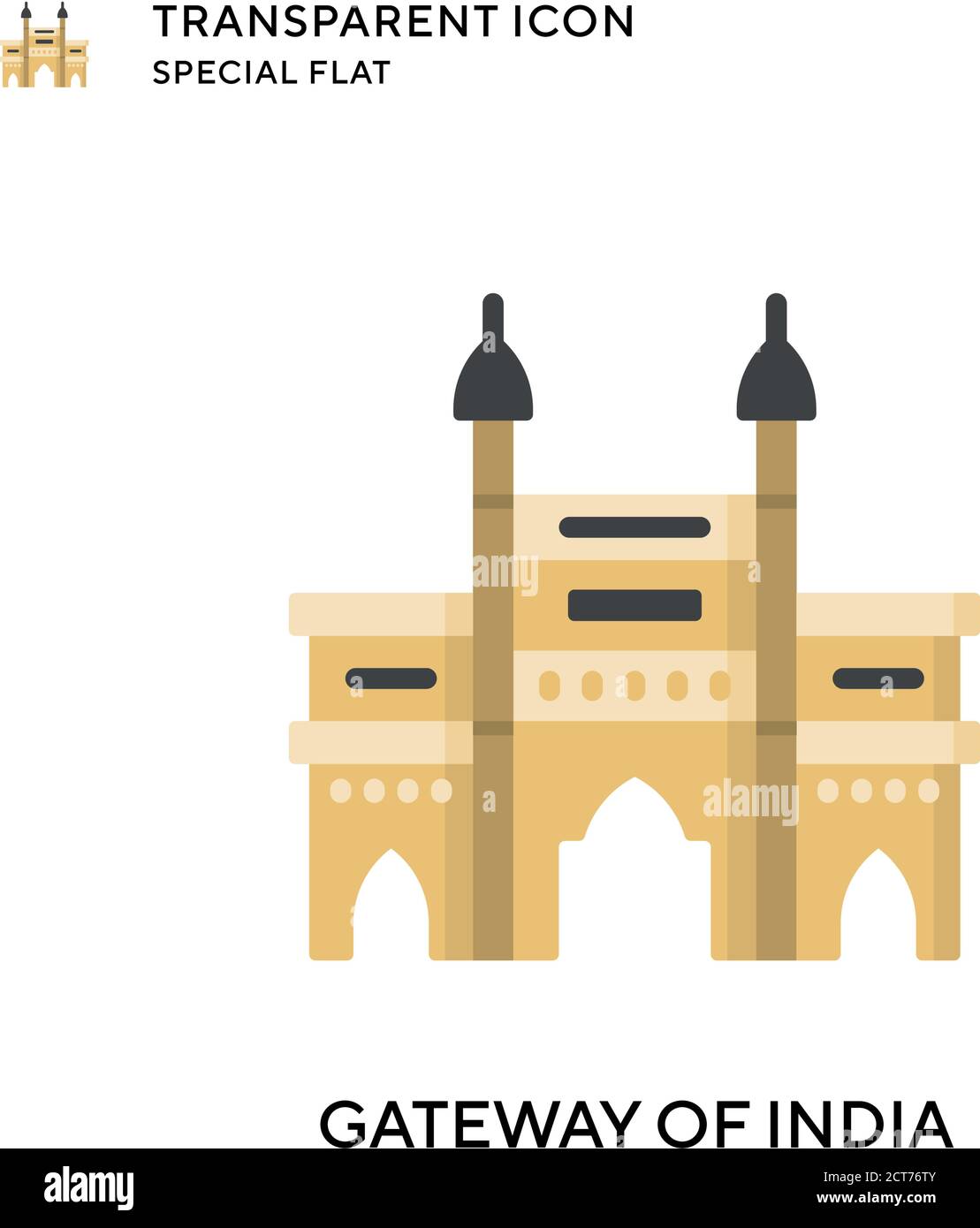 Gateway of india vector icon. Flat style illustration. EPS 10 vector. Stock Vector
