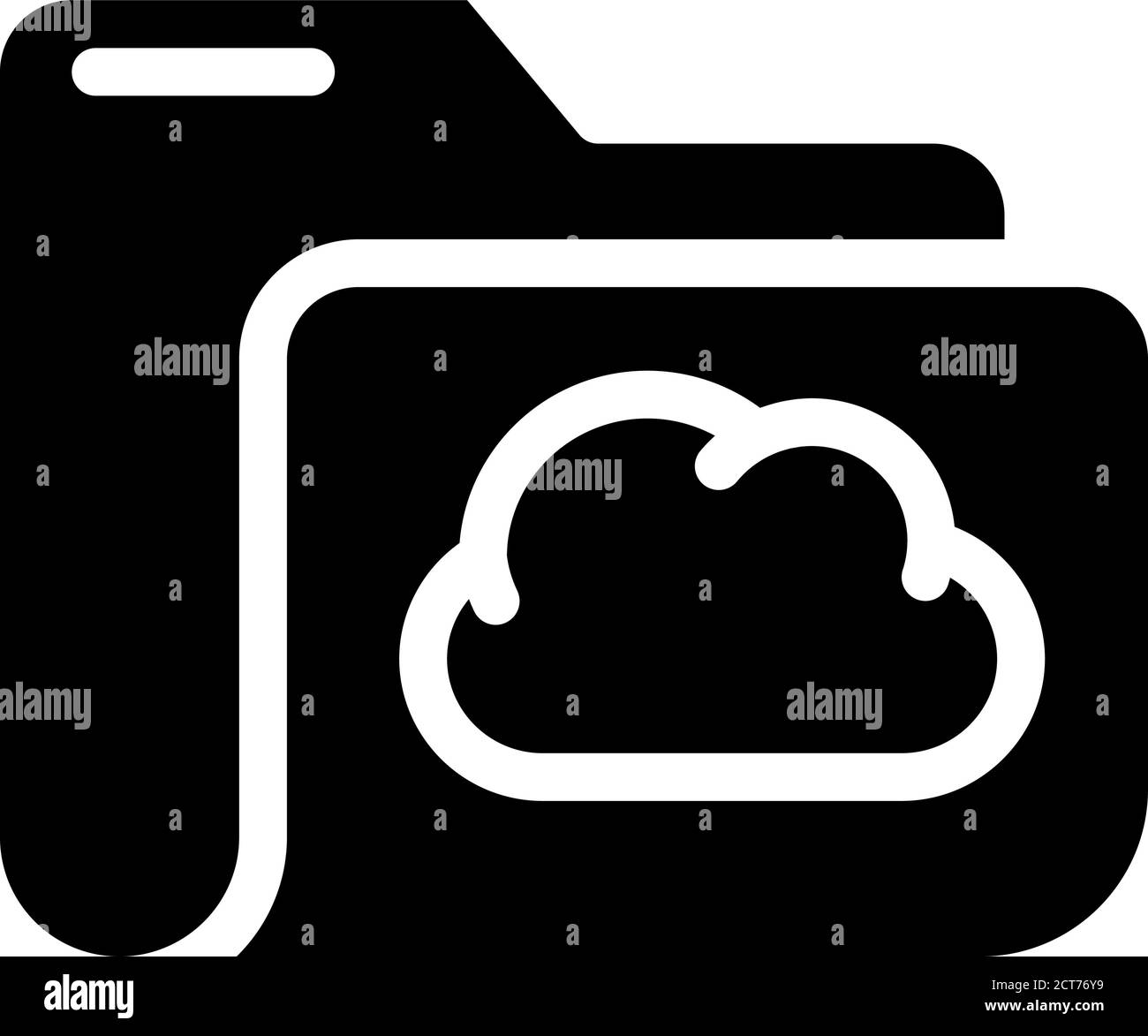 computer folder cloud storage glyph icon vector illustration Stock ...