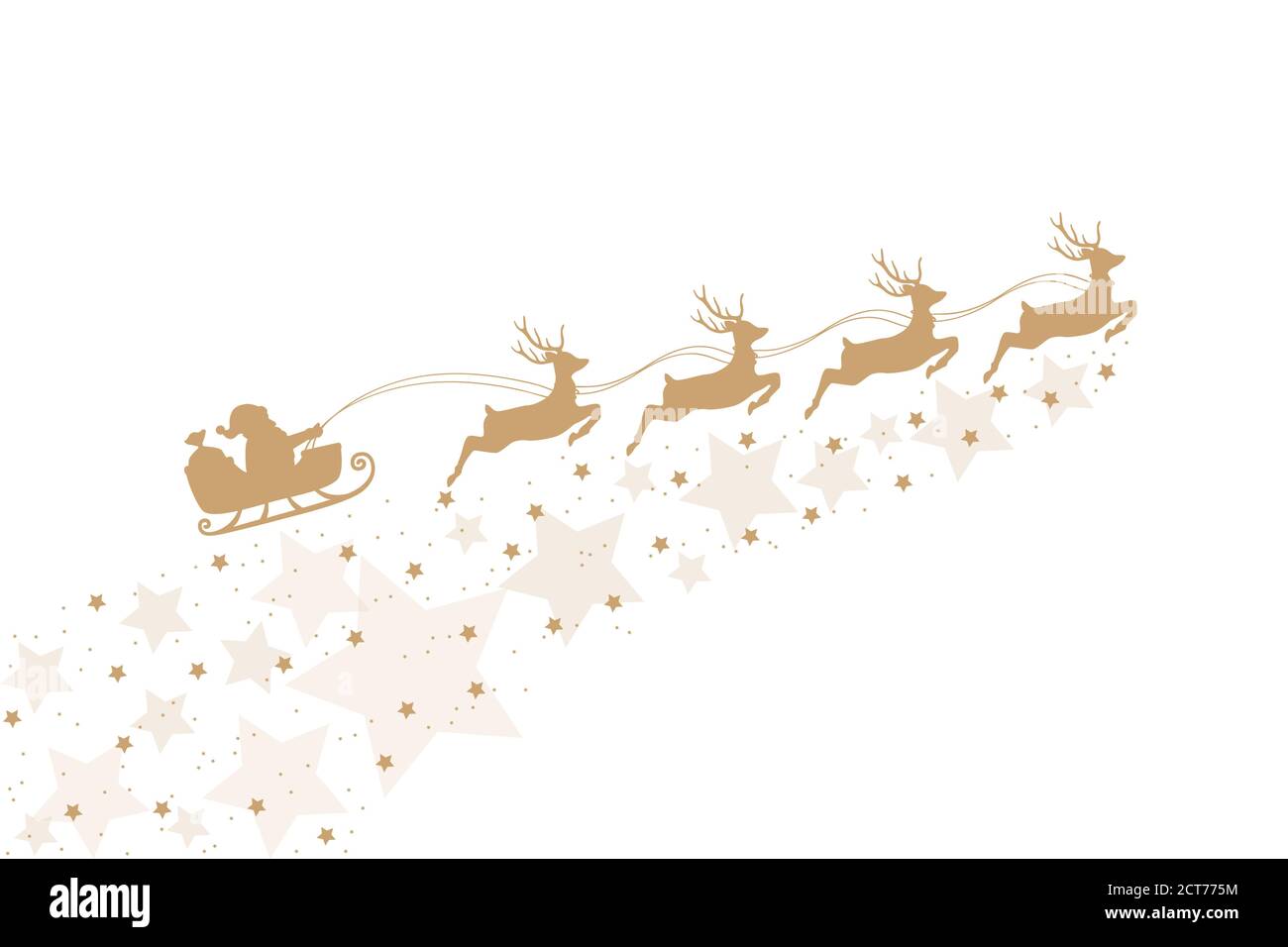 christmas banner santa claus in a sleigh with reindeer vector illustration EPS10 Stock Vector