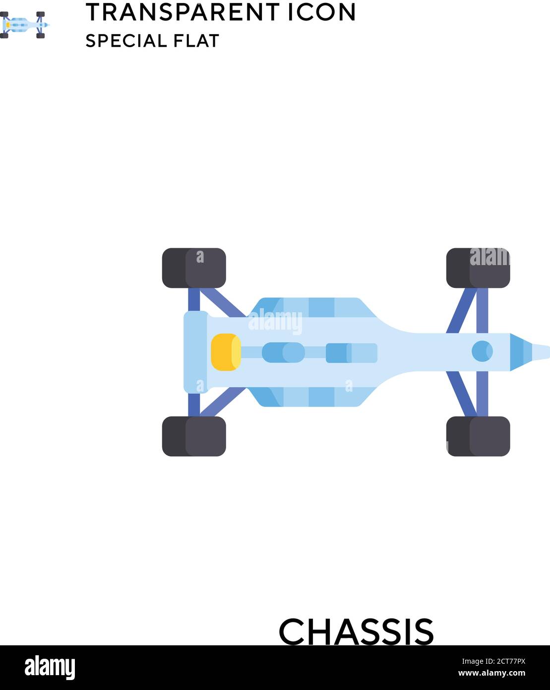 Chassis vector icon. Flat style illustration. EPS 10 vector. Stock Vector