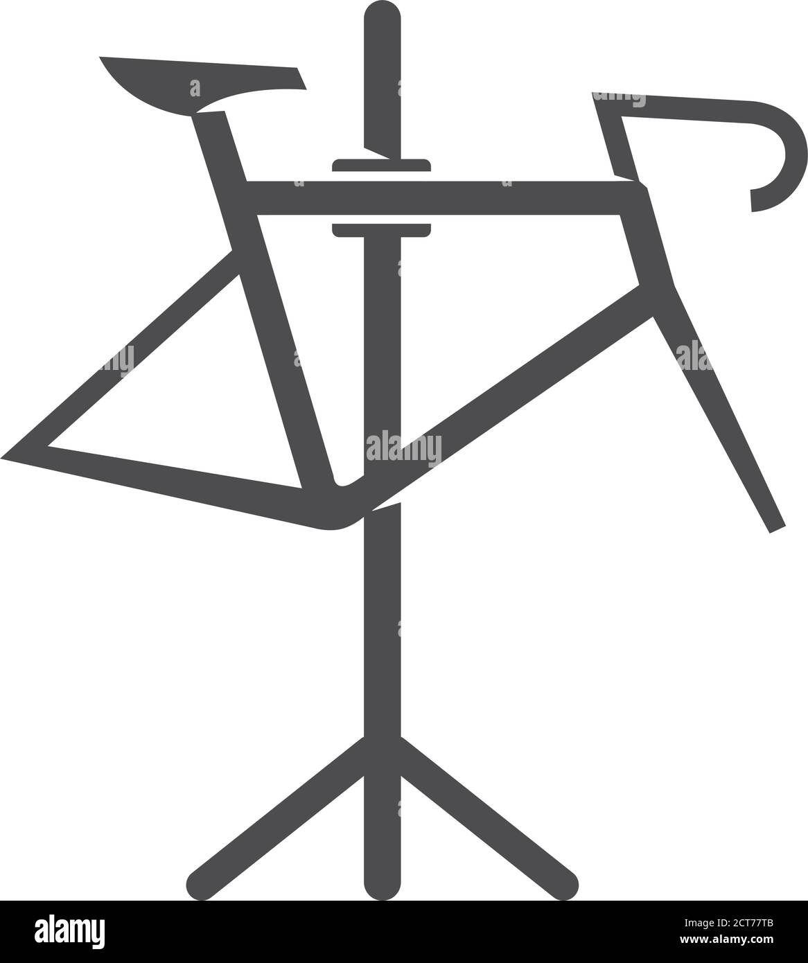 Bicycle stand icon in black and white. Vector illustration Stock Vector