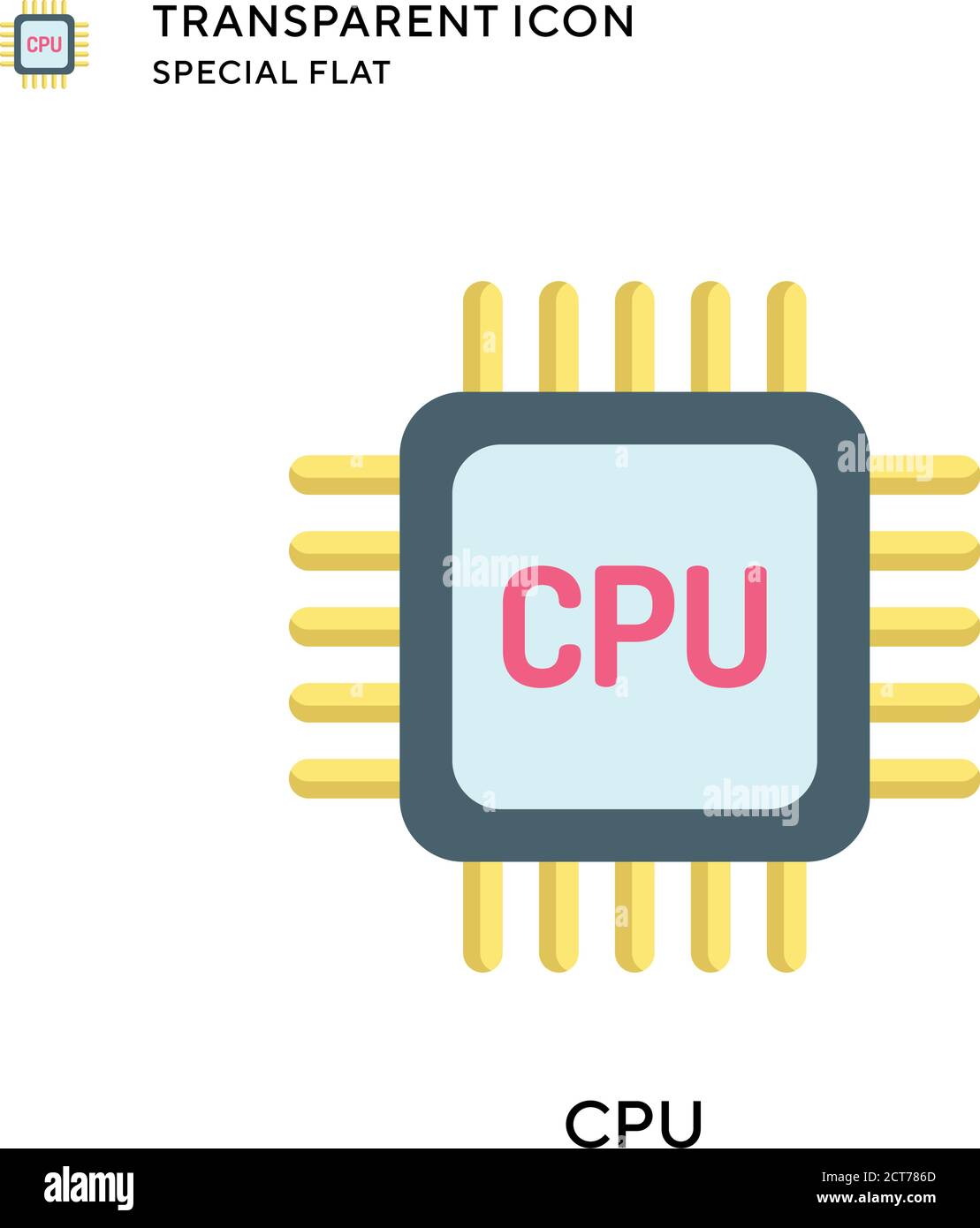 Cpu vector icon. Flat style illustration. EPS 10 vector Stock Vector ...