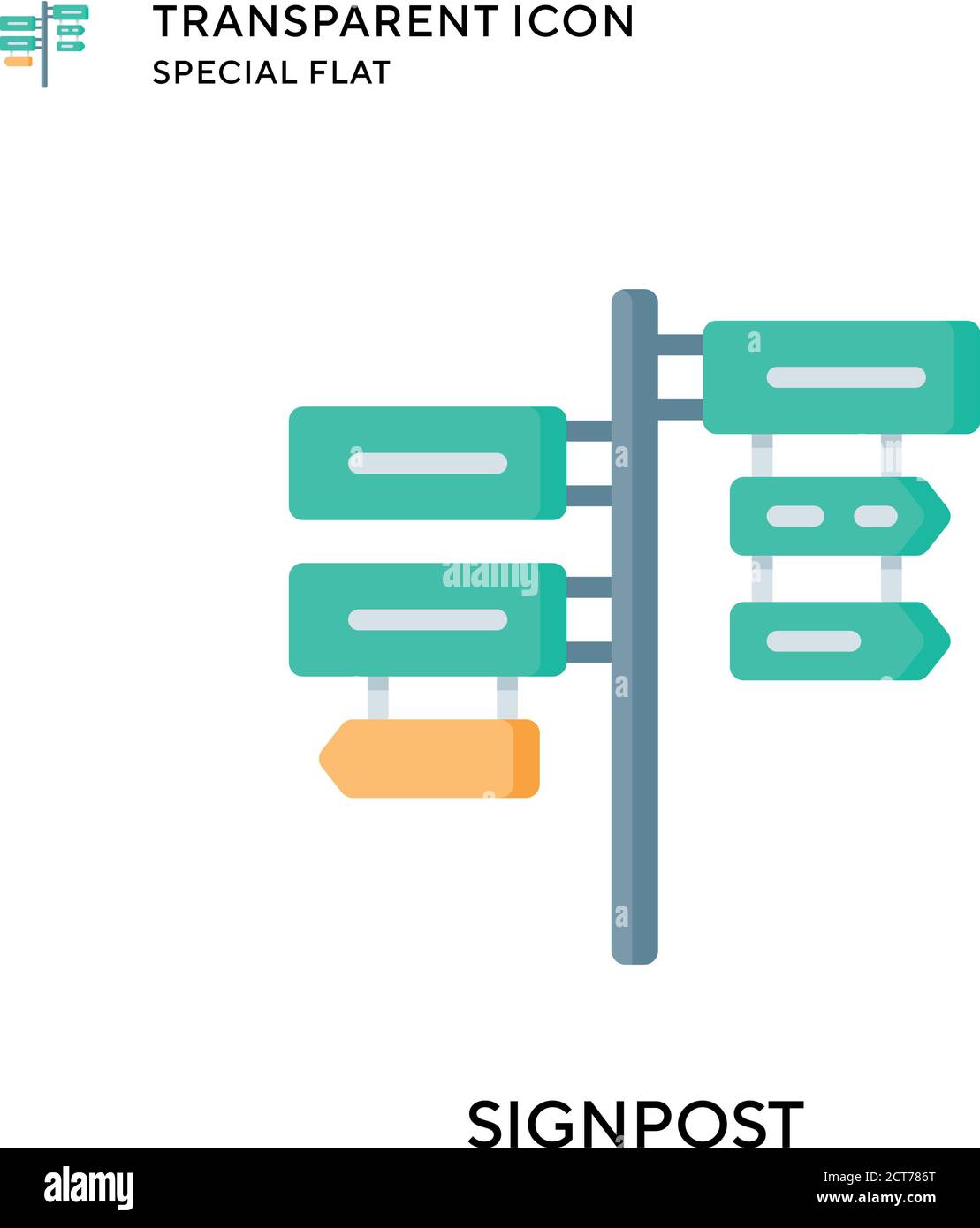 Signpost vector icon. Flat style illustration. EPS 10 vector Stock ...