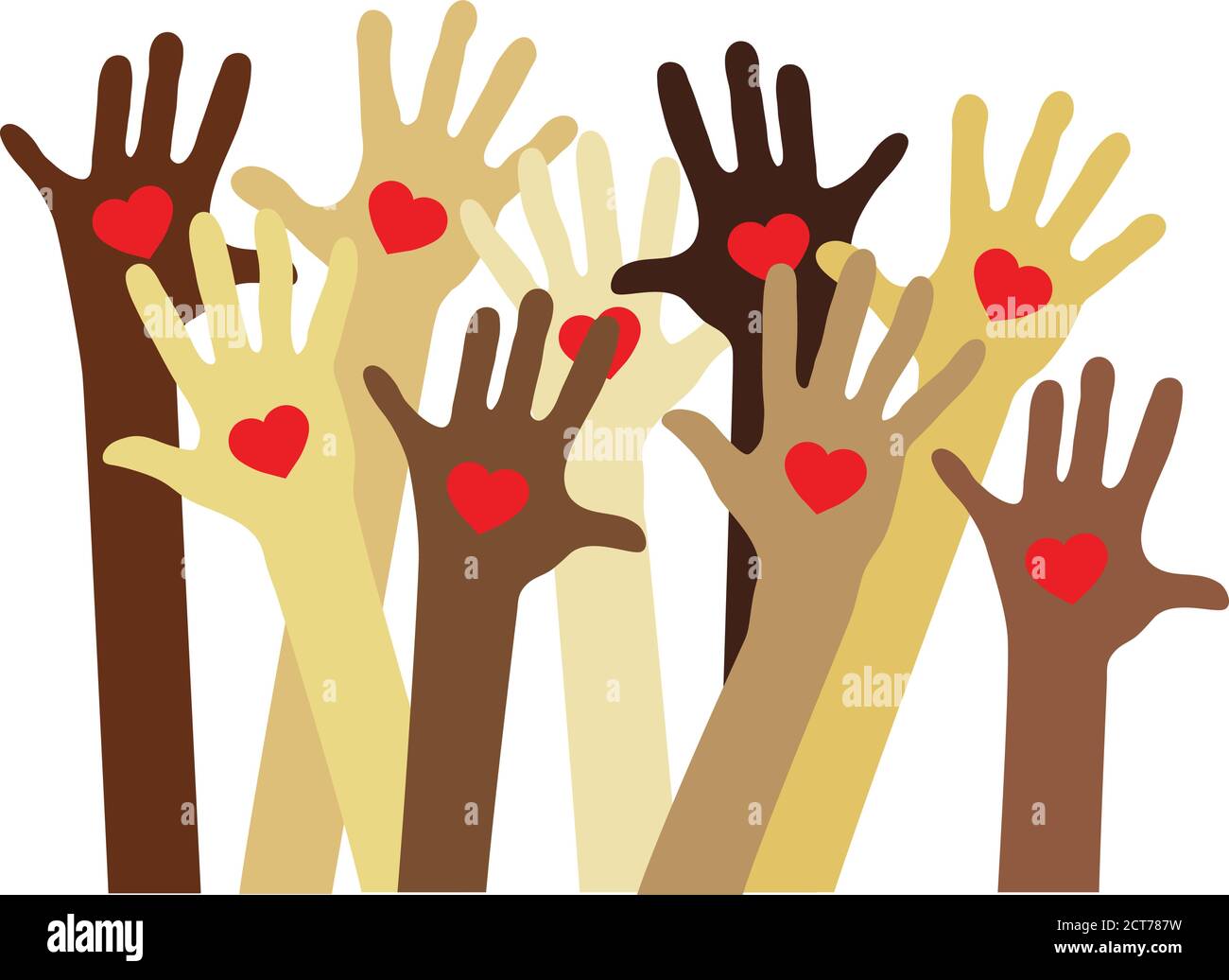 different skin colors hands Stock Vector Image & Art - Alamy