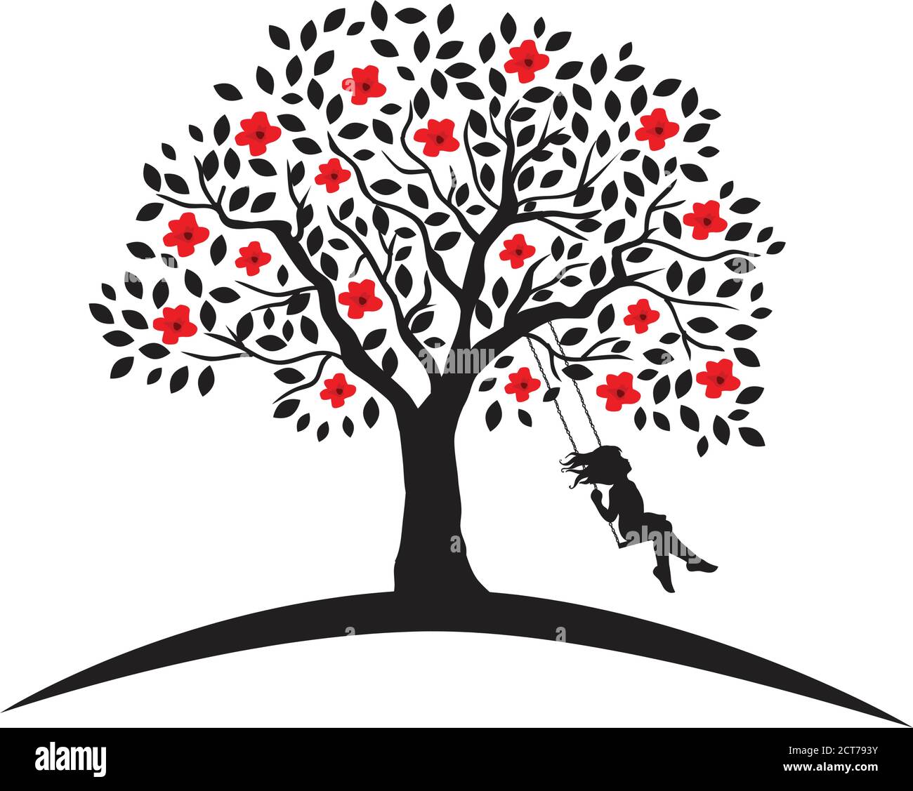 blooming tree swing Stock Vector Image & Art - Alamy
