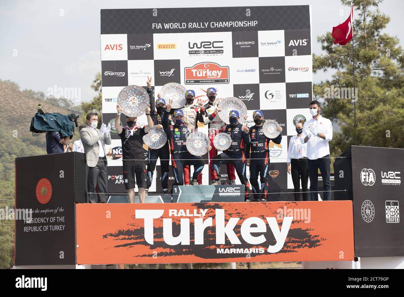 during the 2020 Rally of Turkey, 5th round of the 2020 FIA WRC Championship from September 18 to 20, 2020 at Marmaris, Mugla in Turkey - Photo Gregory Stock Photo