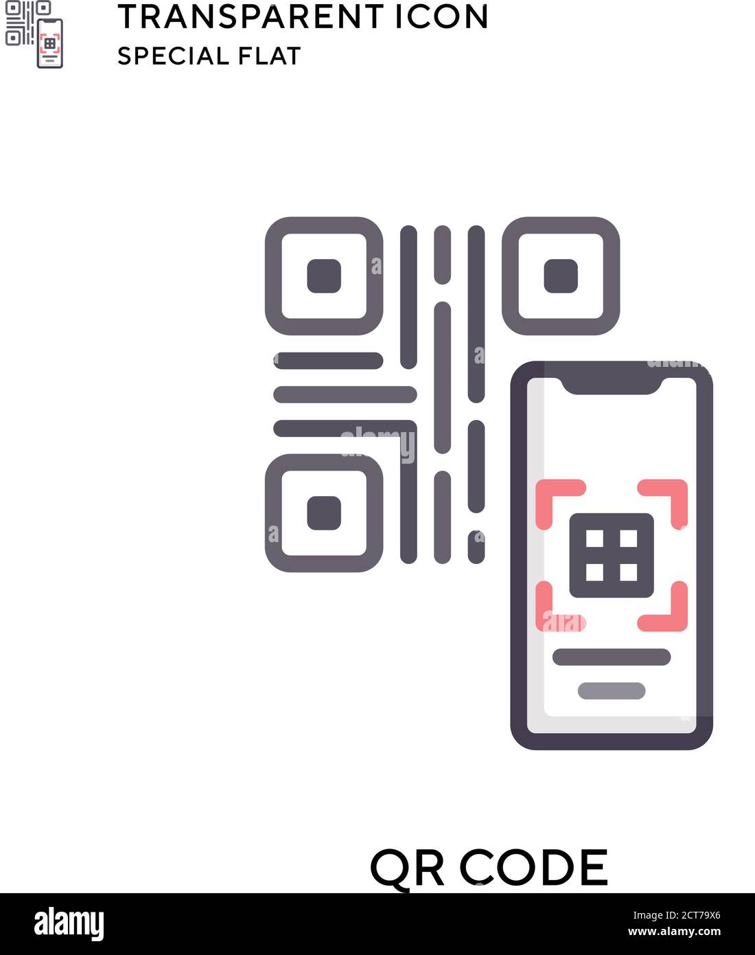Qr code vector icon. Flat style illustration. EPS 10 vector Stock ...