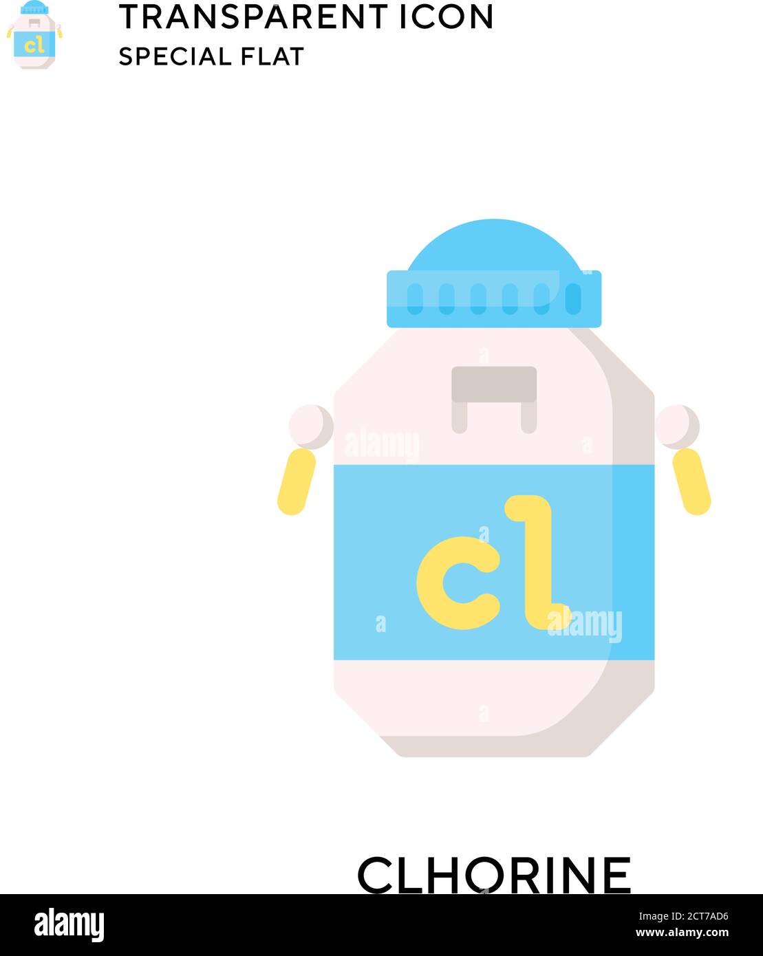 Clhorine vector icon. Flat style illustration. EPS 10 vector. Stock Vector