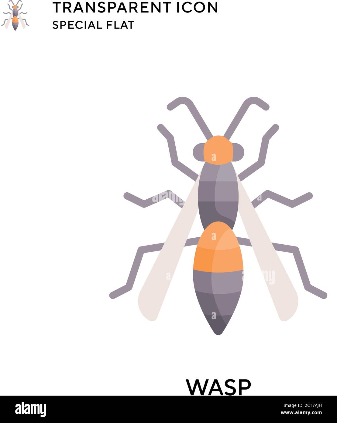 Wasp vector icon. Flat style illustration. EPS 10 vector. Stock Vector
