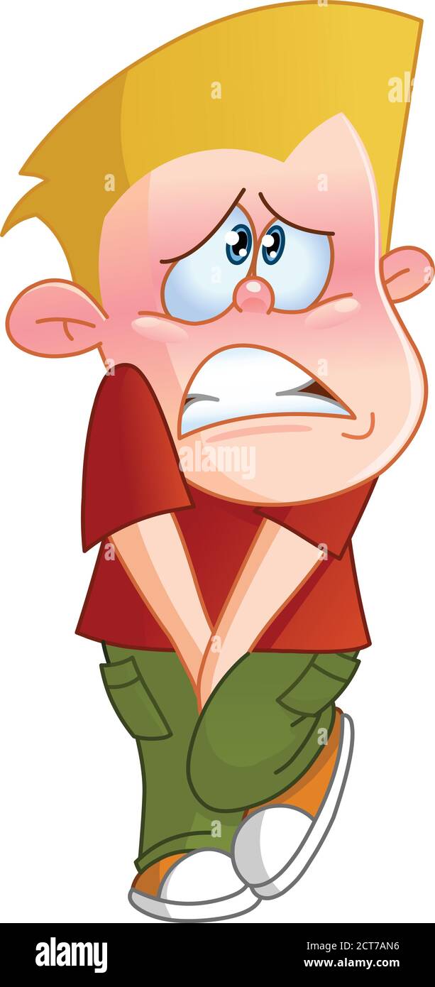 Cartoon boy trying to hold his pee Stock Vector Image & Art - Alamy