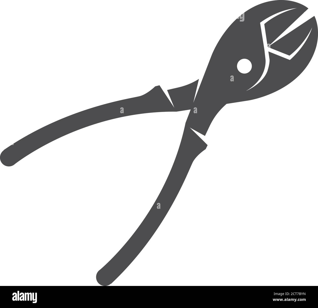 Wire cutter icon in black and white. Vector illustration Stock Vector