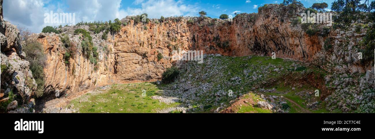 Famous Climbing Site in Crete, Greece, Voulismeno Aloni. Panoramic view ...