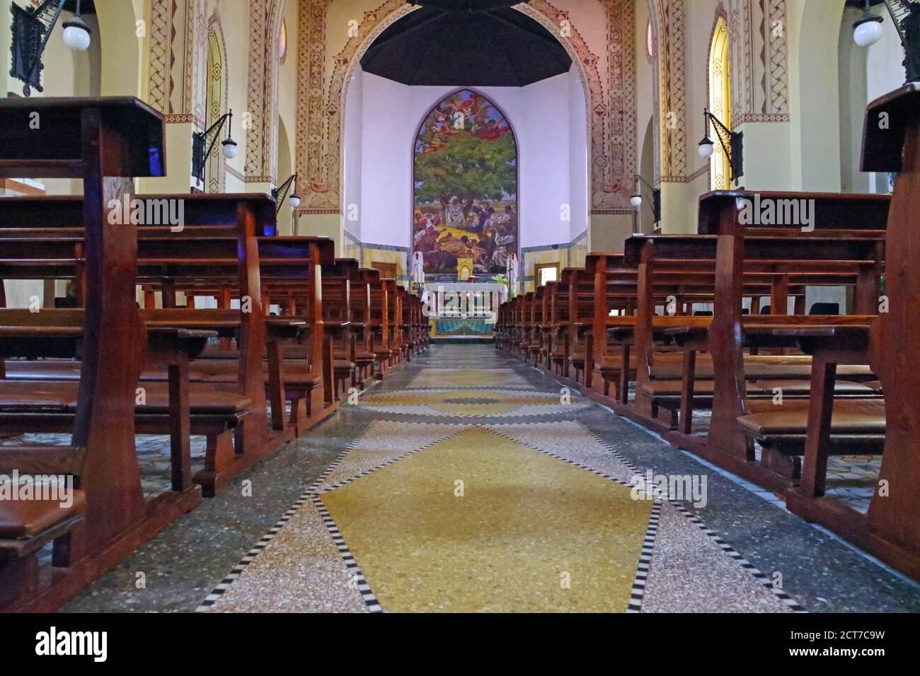 Arborea, Sardinia, Italy. The Holy Redeemerr church Stock Photo