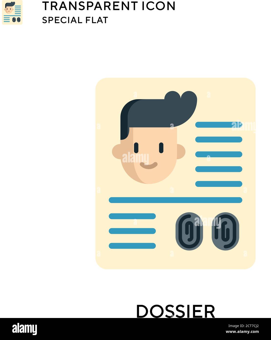 Dossier vector icon. Flat style illustration. EPS 10 vector. Stock Vector
