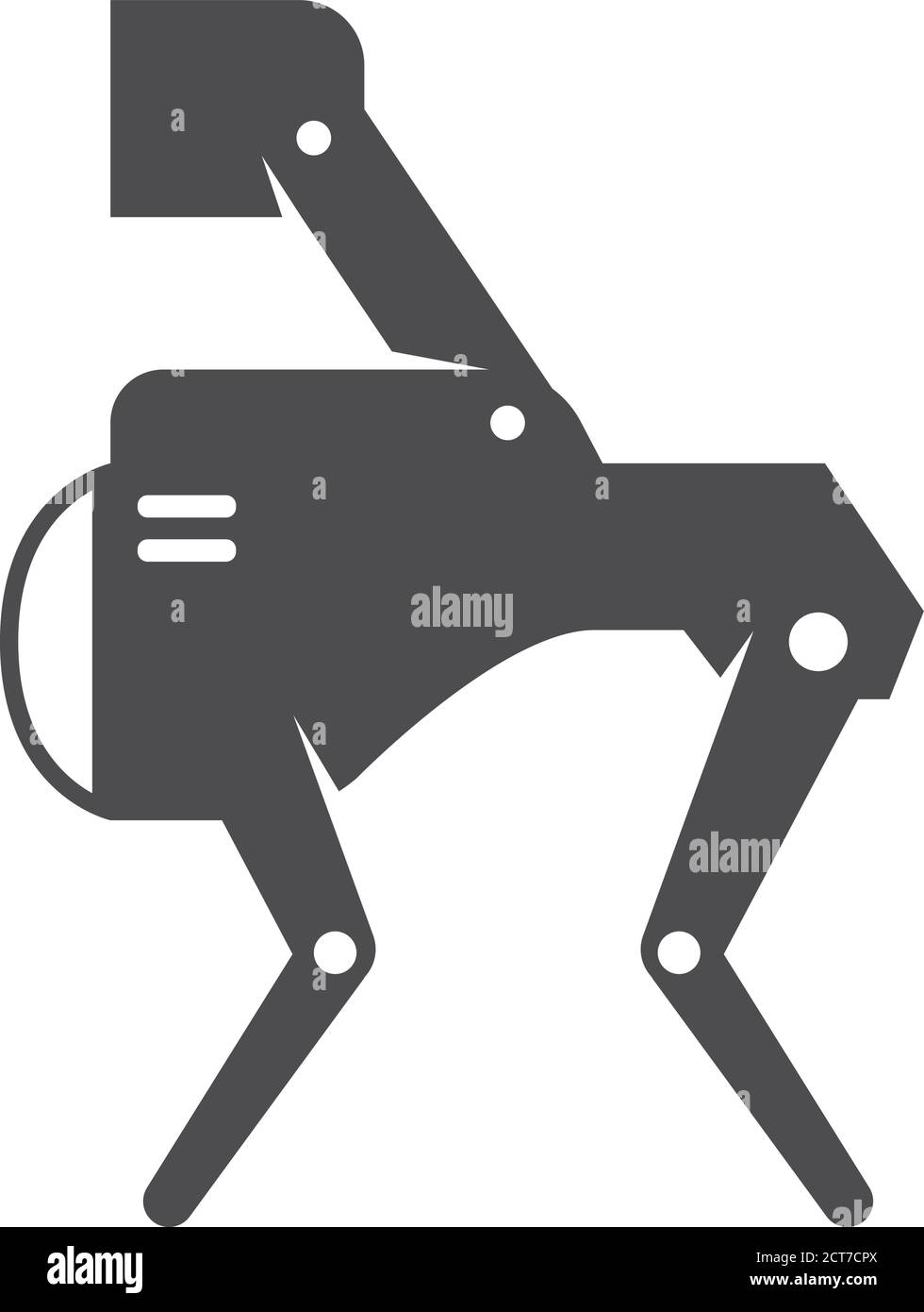 Intelligence animal robot icon in black and white. Vector illustration ...