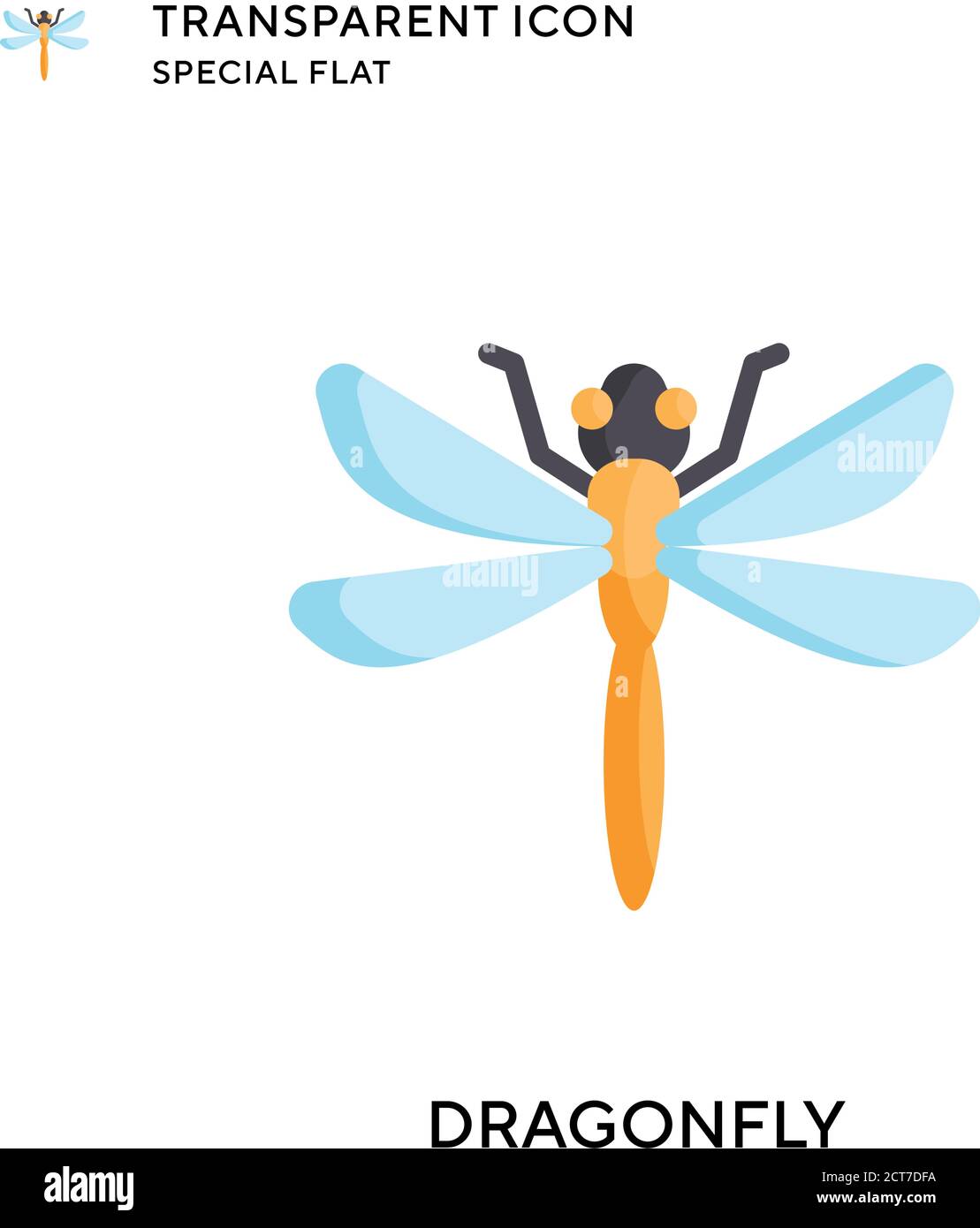 Dragonfly vector icon. Flat style illustration. EPS 10 vector. Stock Vector