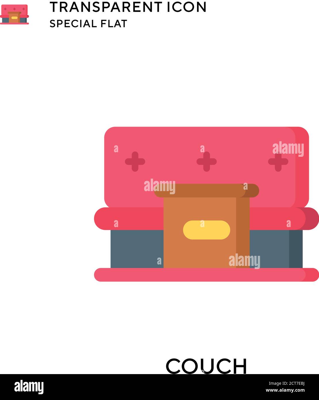 Couch vector icon. Flat style illustration. EPS 10 vector. Stock Vector
