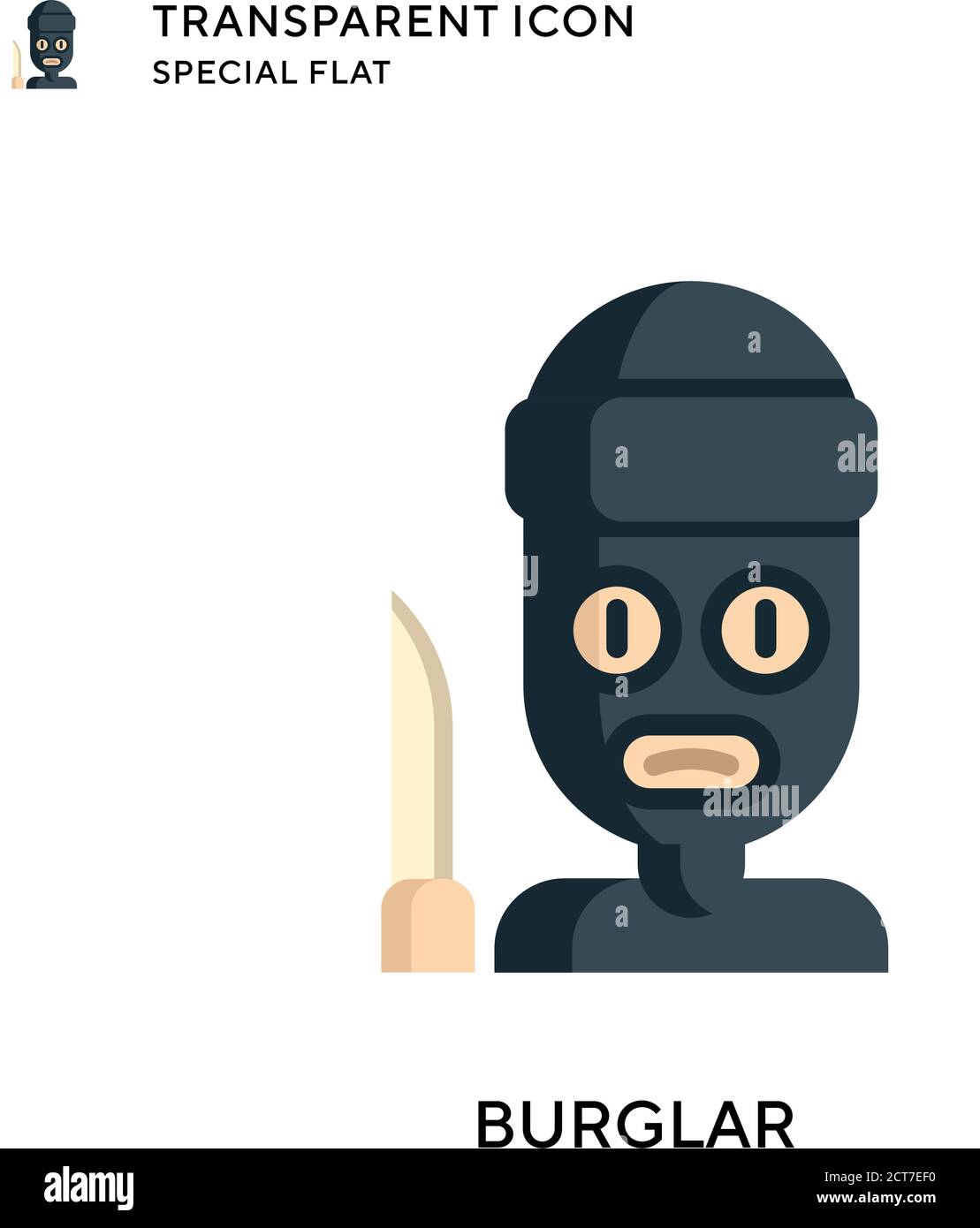 Burglar vector icon. Flat style illustration. EPS 10 vector. Stock Vector