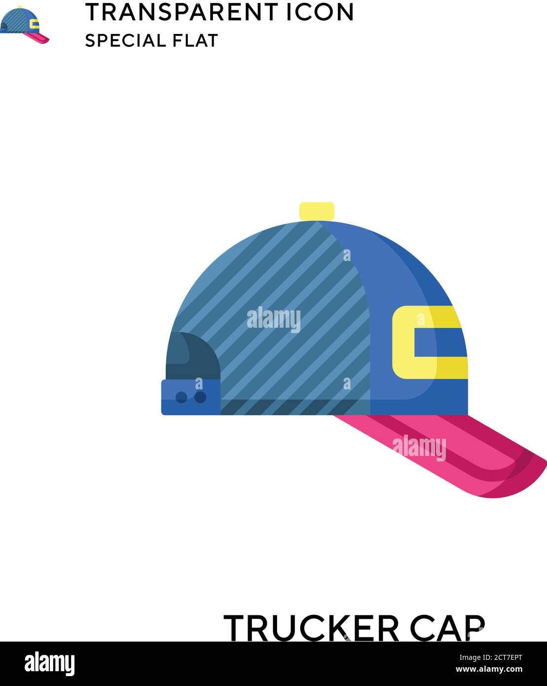 Trucker cap vector icon. Flat style illustration. EPS 10 vector Stock ...