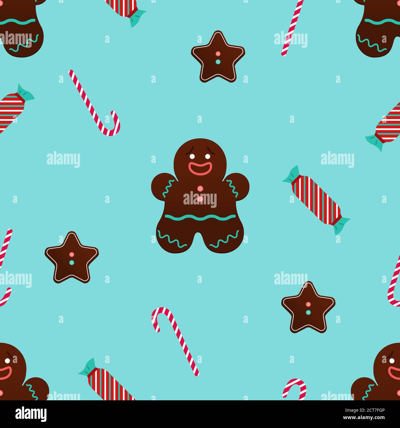 Christmas seamless vector pattern in flat design Stock Vector