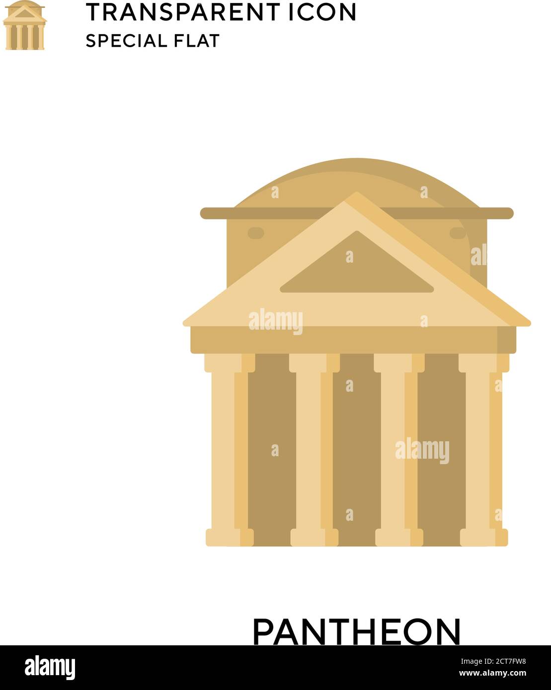 Pantheon vector icon. Flat style illustration. EPS 10 vector. Stock Vector