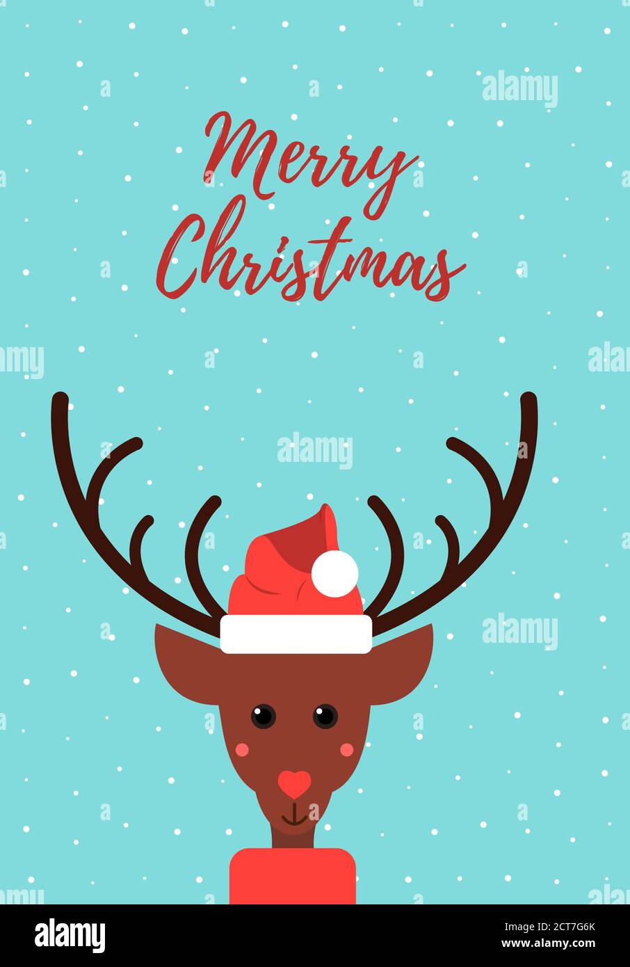 Christmas deer Vector illustration in cartoon style Stock Vector