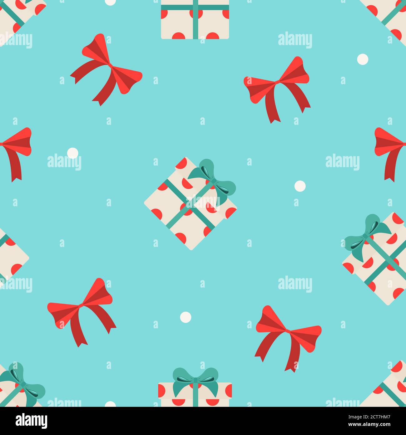 Christmas traditional seamless pattern in retro style Stock Vector