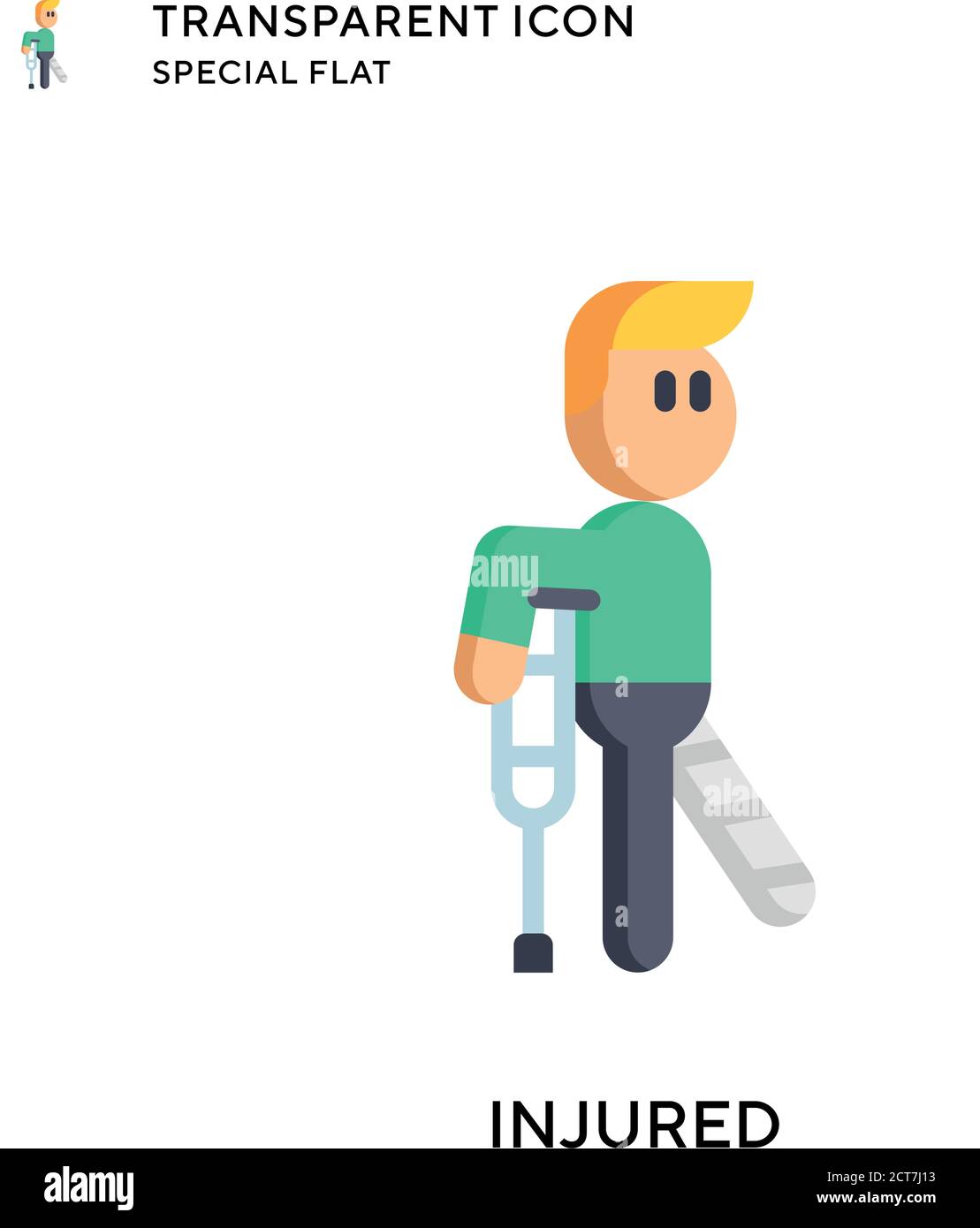 Injured vector icon. Flat style illustration. EPS 10 vector. Stock Vector