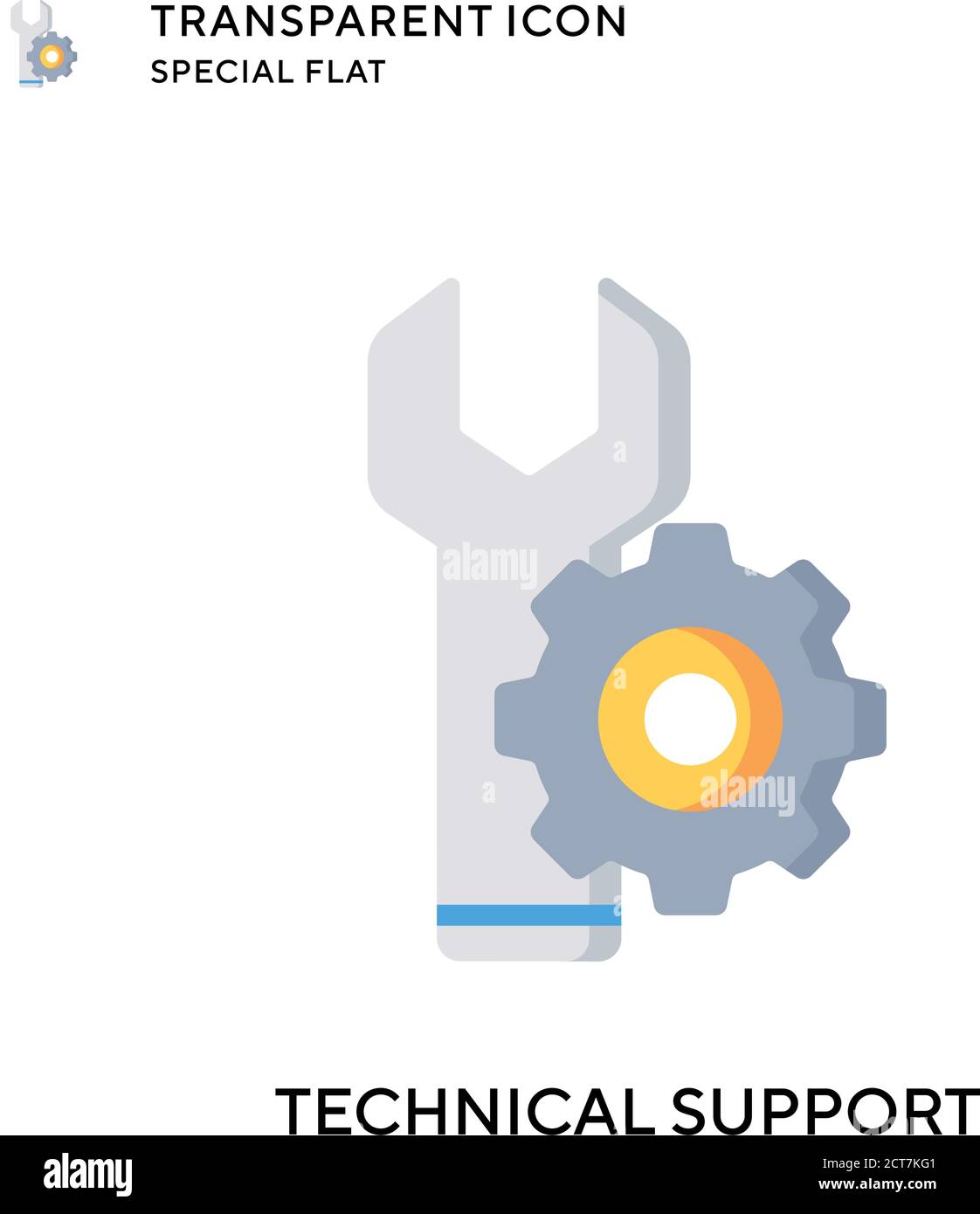 Technical Support vector icon. Flat style illustration. EPS 10 vector. Stock Vector