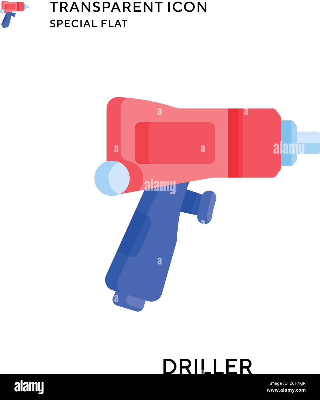 Driller vector icon. Flat style illustration. EPS 10 vector. Stock Vector