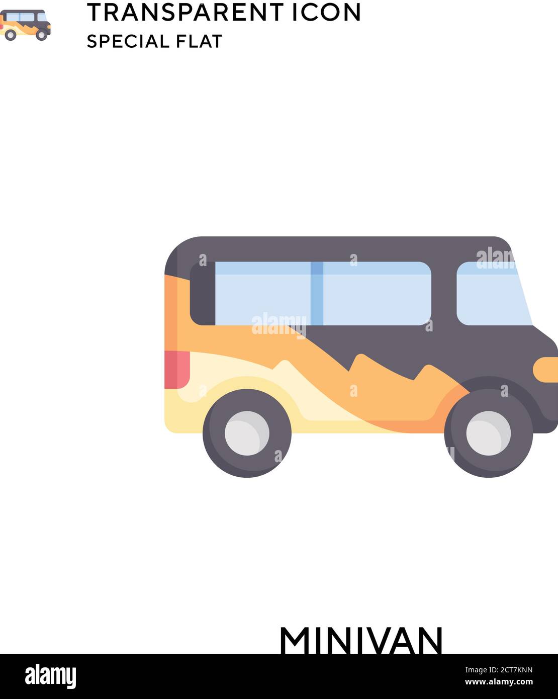 Minivan vector icon. Flat style illustration. EPS 10 vector. Stock Vector