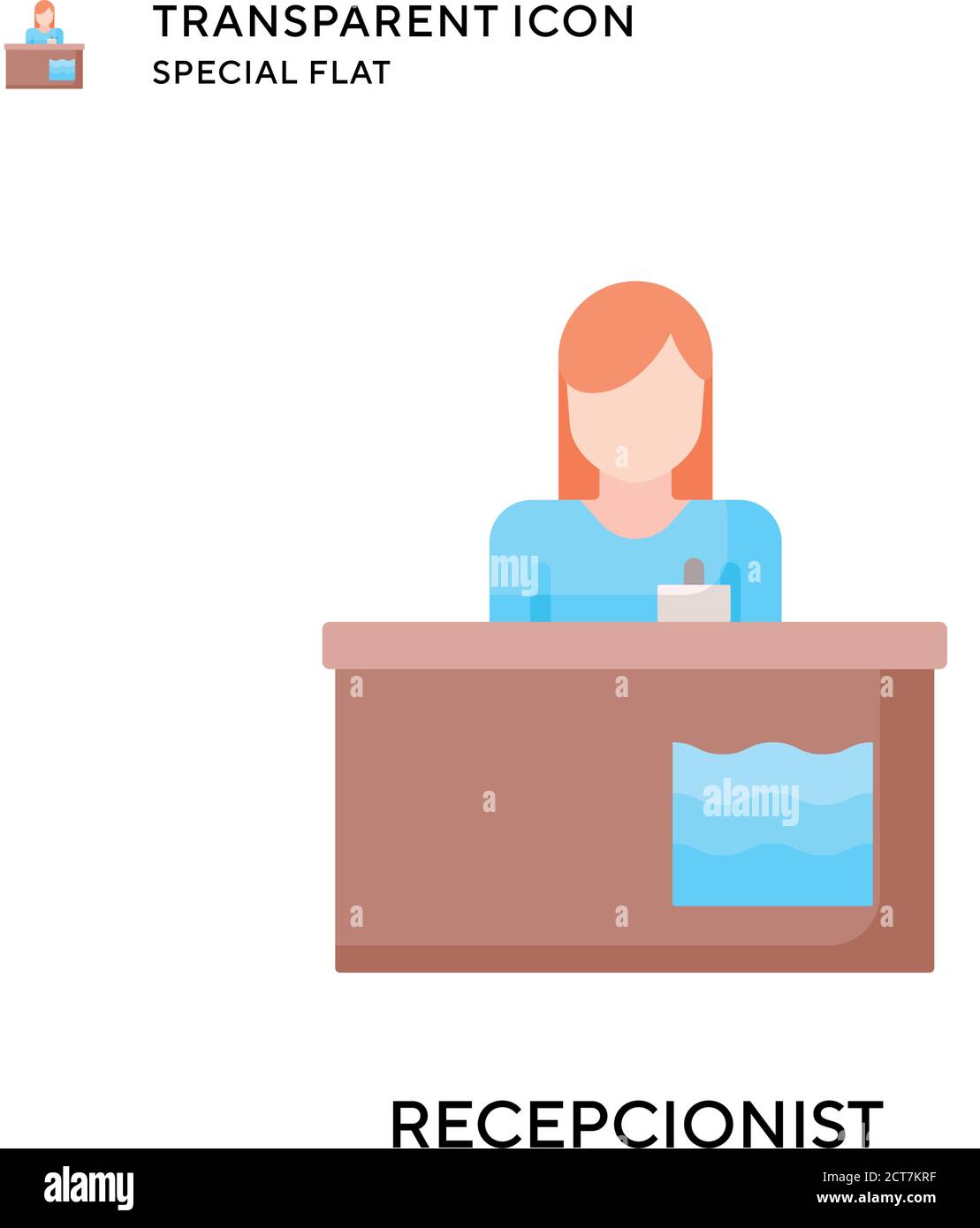 Recepcionist vector icon. Flat style illustration. EPS 10 vector Stock ...