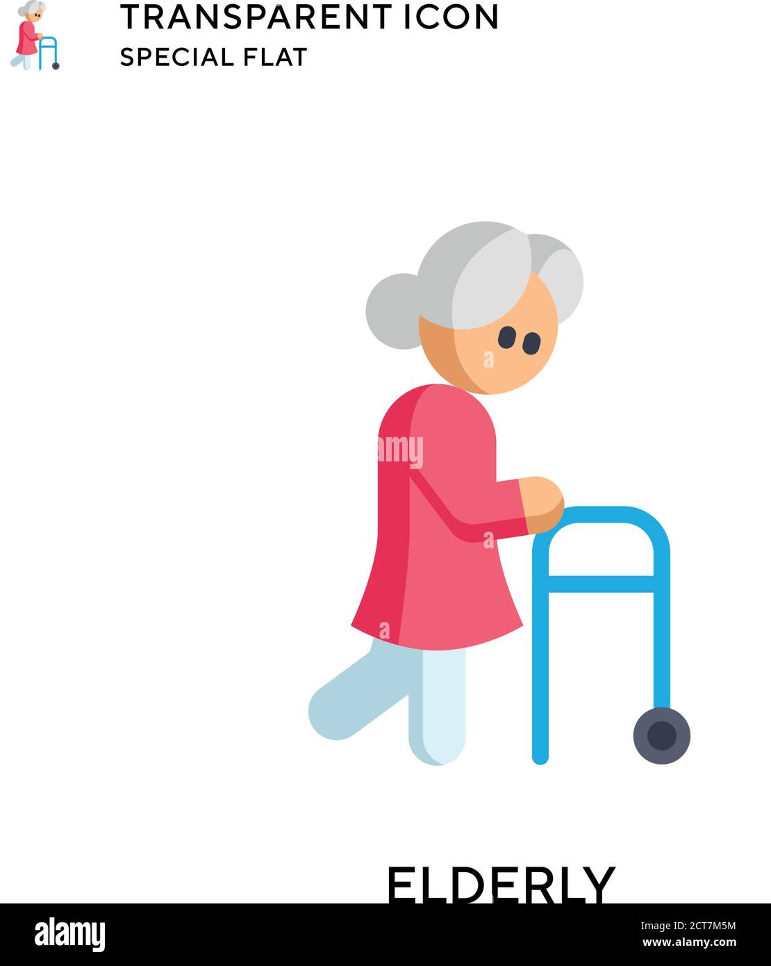 Elderly vector icon. Flat style illustration. EPS 10 vector. Stock Vector