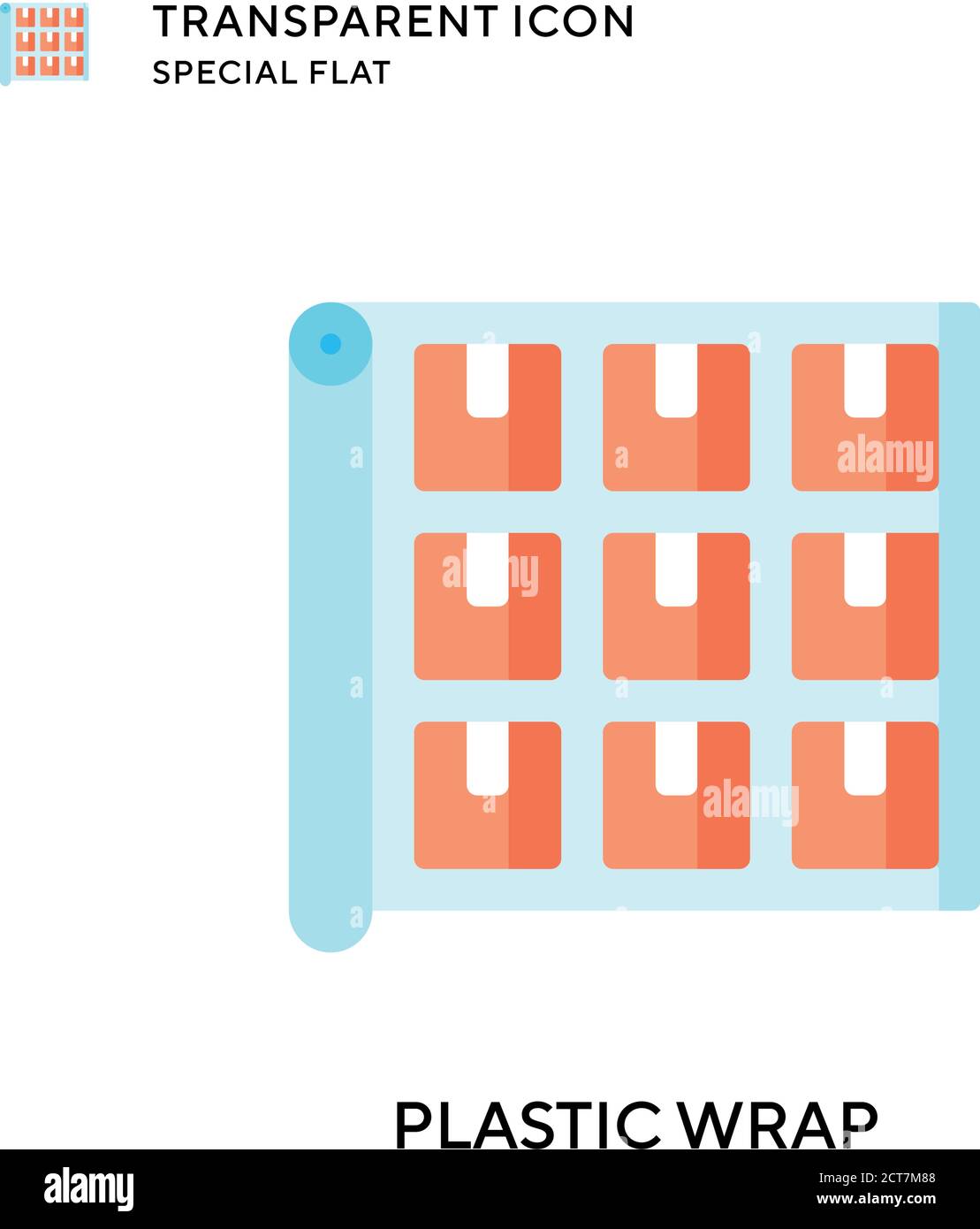 Plastic wrap vector icon. Flat style illustration. EPS 10 vector Stock