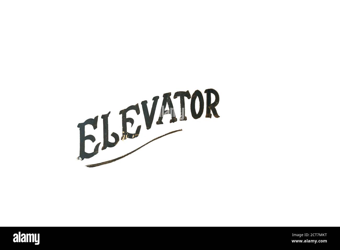 Old Fashioned Text That Says Elevator Stock Photo