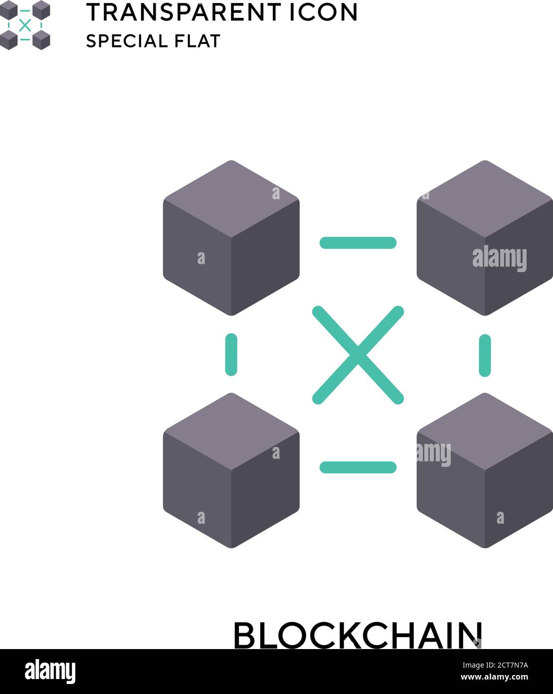 Blockchain vector icon. Flat style illustration. EPS 10 vector Stock ...