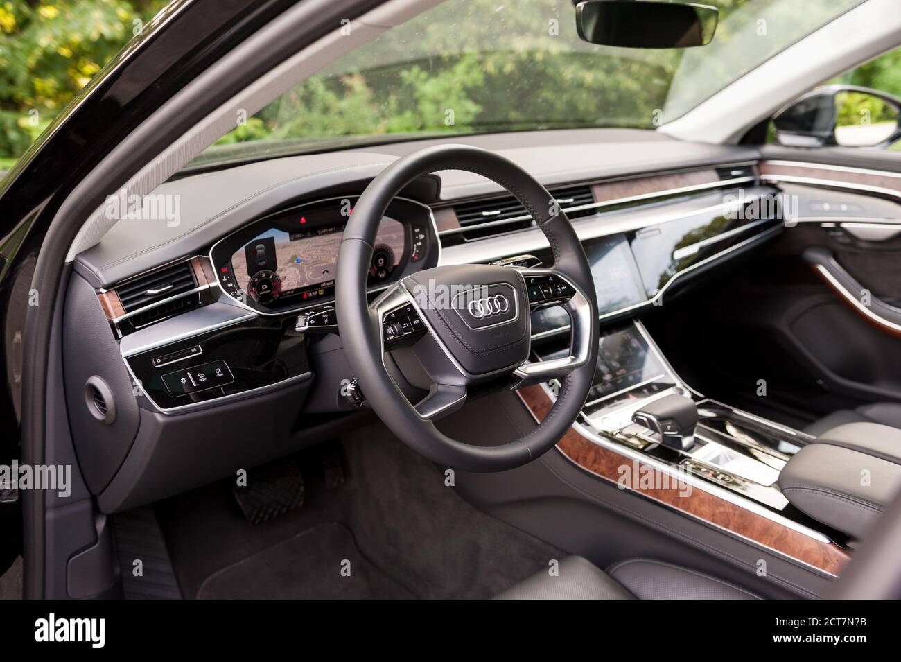 New 2018 Audi A8 50 TDI quattro interior dashboard Stock Photo - Alamy