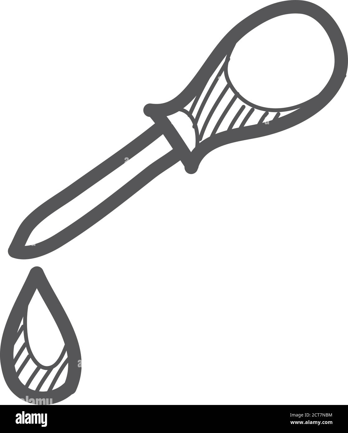 Eyedropper icon in sketch style. Hand drawn vector illustration Stock