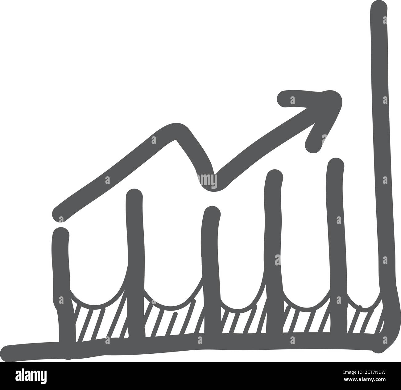 Bart chart icon in sketch style. Hand drawn vector illustration Stock ...