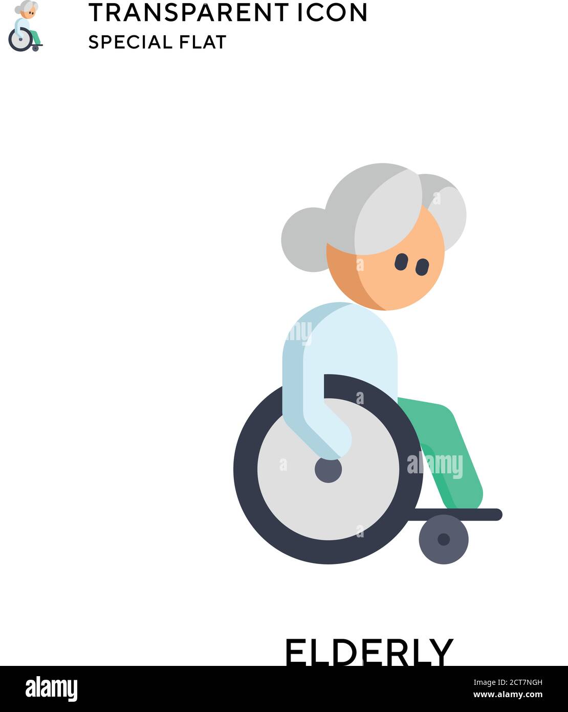 Elderly vector icon. Flat style illustration. EPS 10 vector. Stock Vector