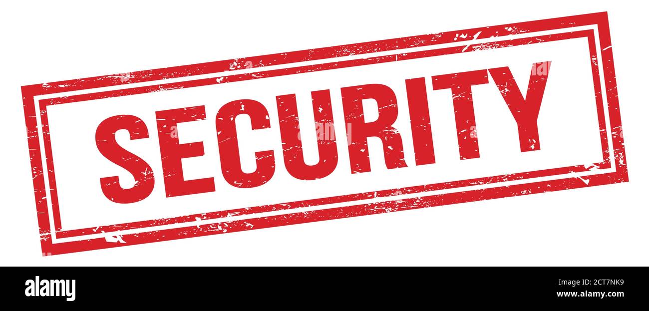 SECURITY red grungy rectangle stamp sign Stock Photo - Alamy