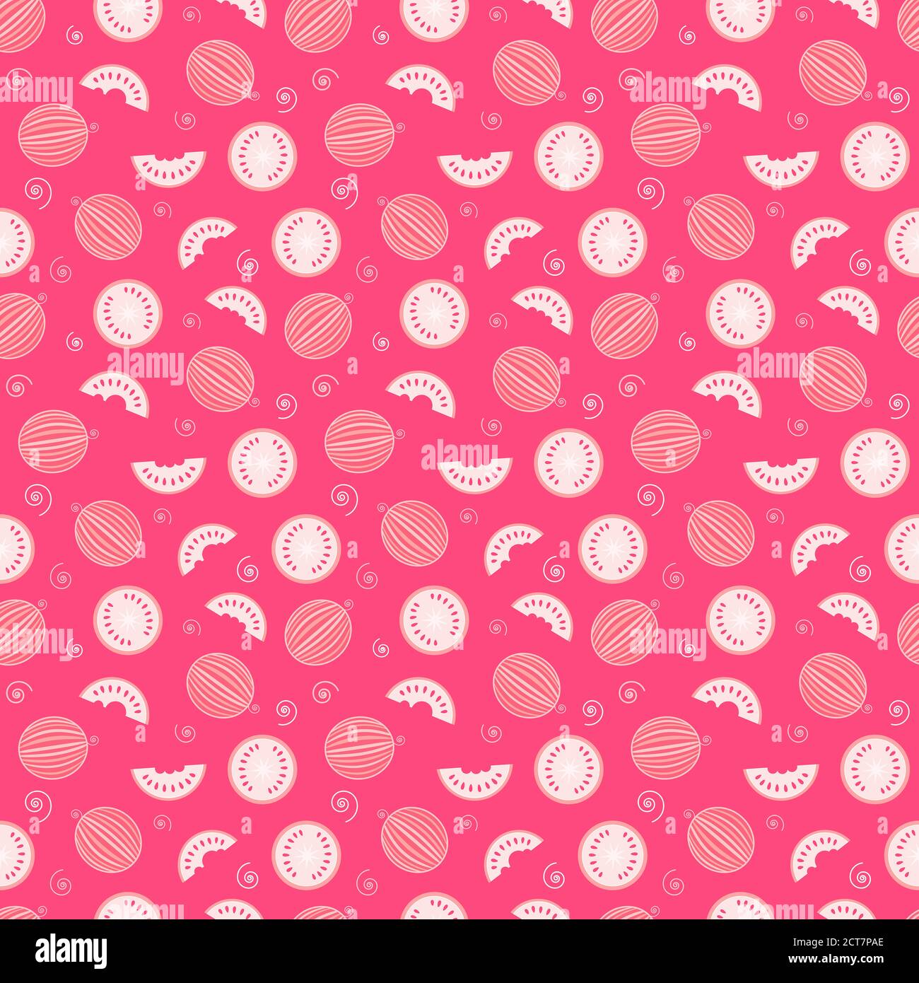 seamless pattern of whole watermelons and slices on pink background ...