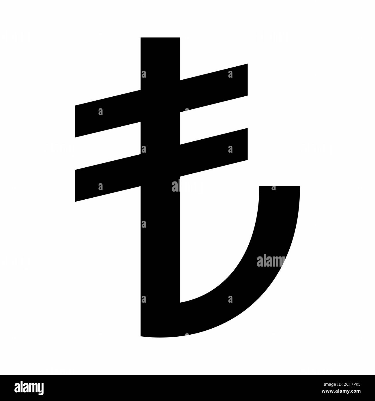 Turkish Lira currency symbol isolated on white background Stock Vector