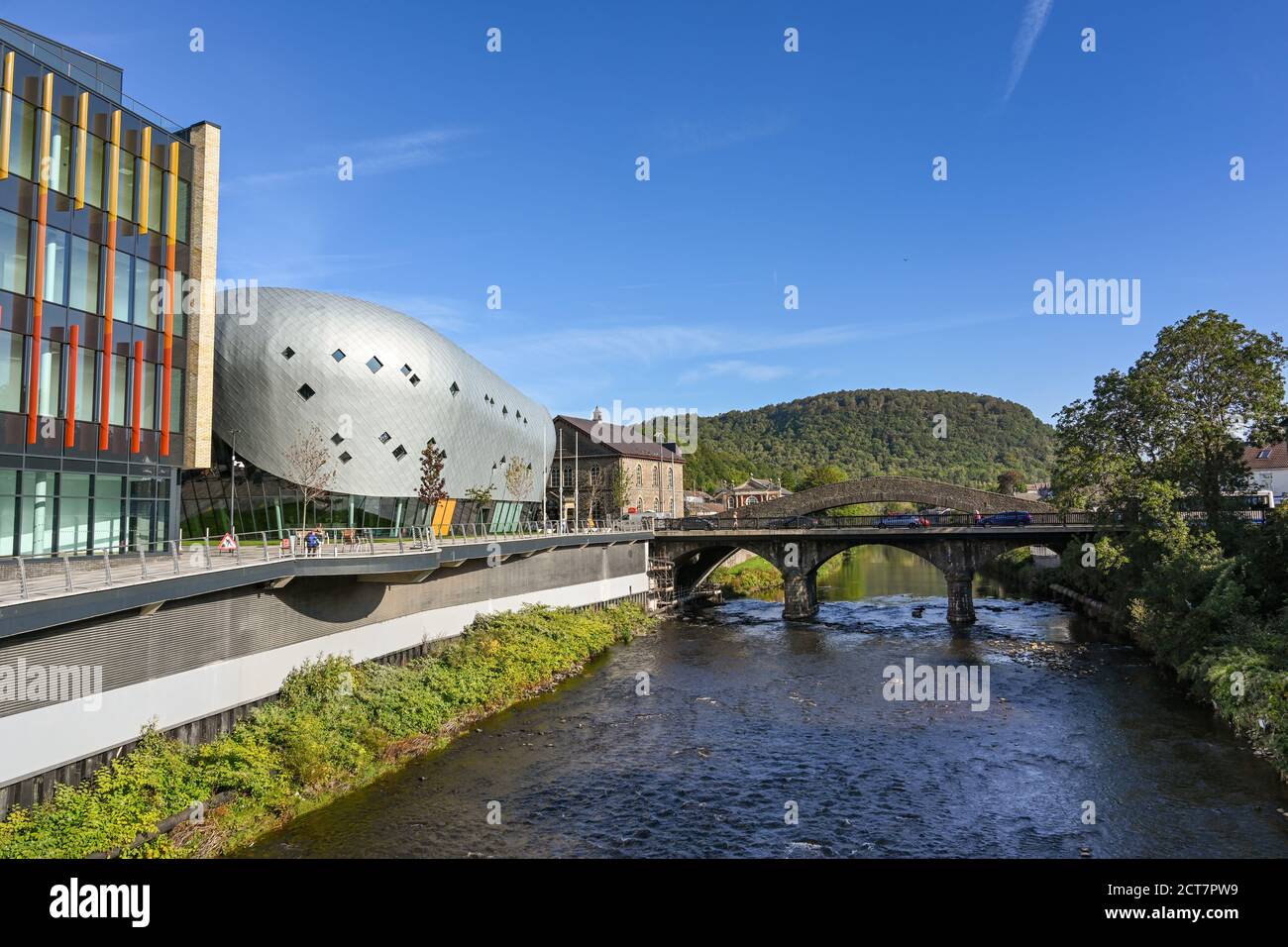Pontypridd, Wales September 2020 New Taff Vale Development on the banks of the River Taff in