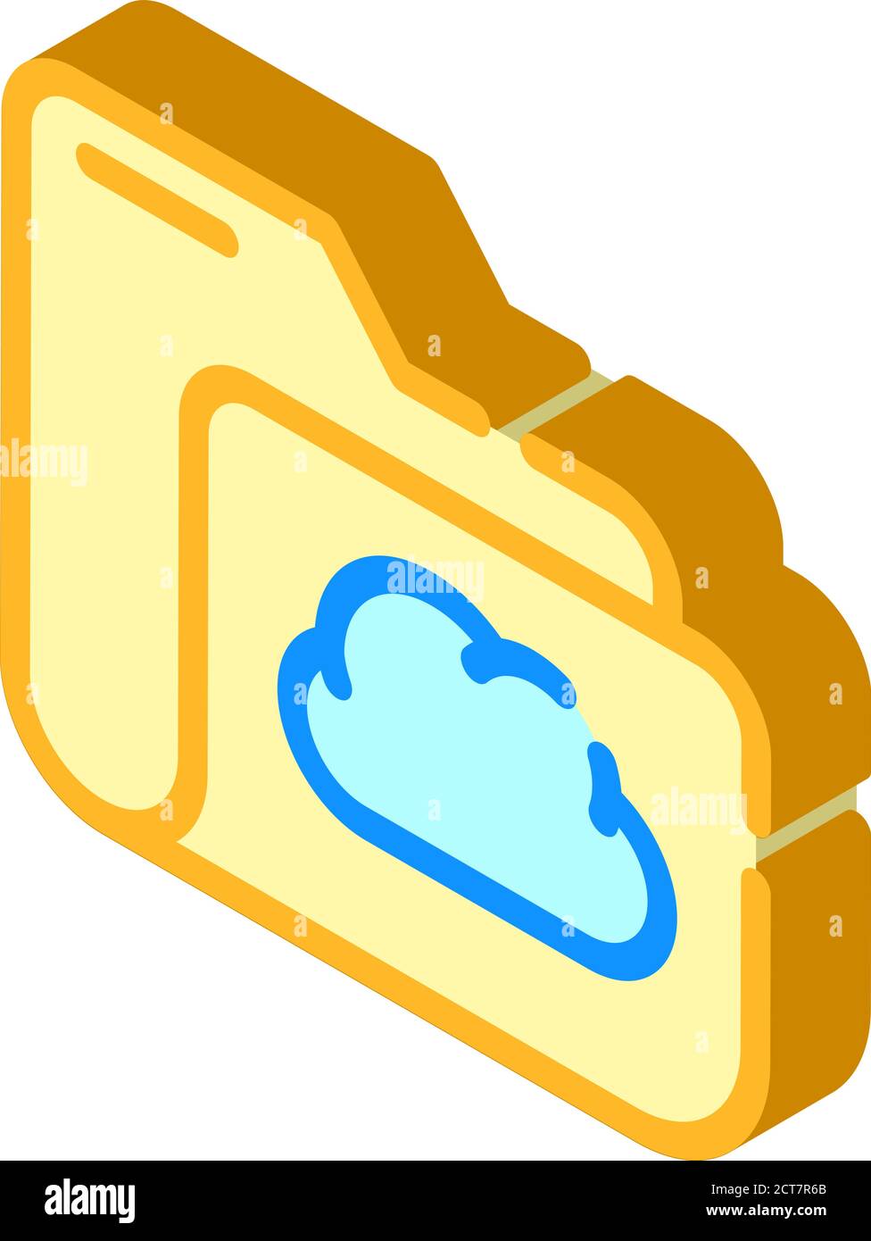 computer folder cloud storage isometric icon vector illustration Stock ...