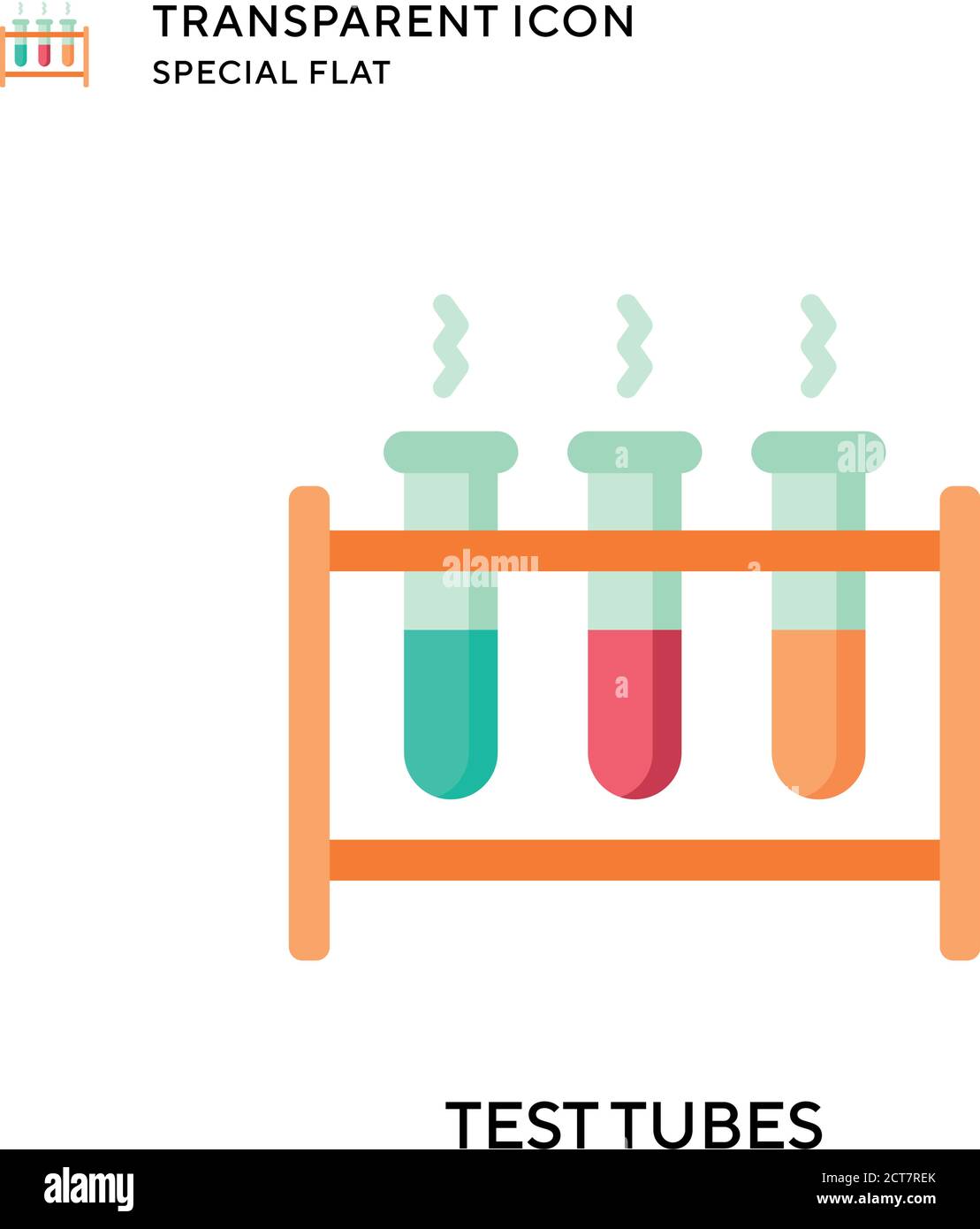 Test tubes vector icon. Flat style illustration. EPS 10 vector. Stock Vector