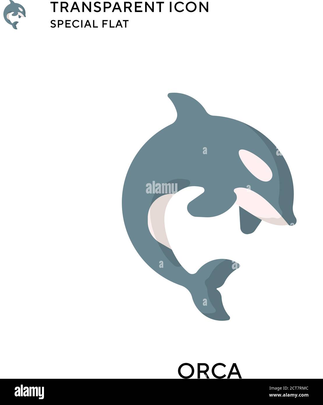 Orca vector icon. Flat style illustration. EPS 10 vector. Stock Vector