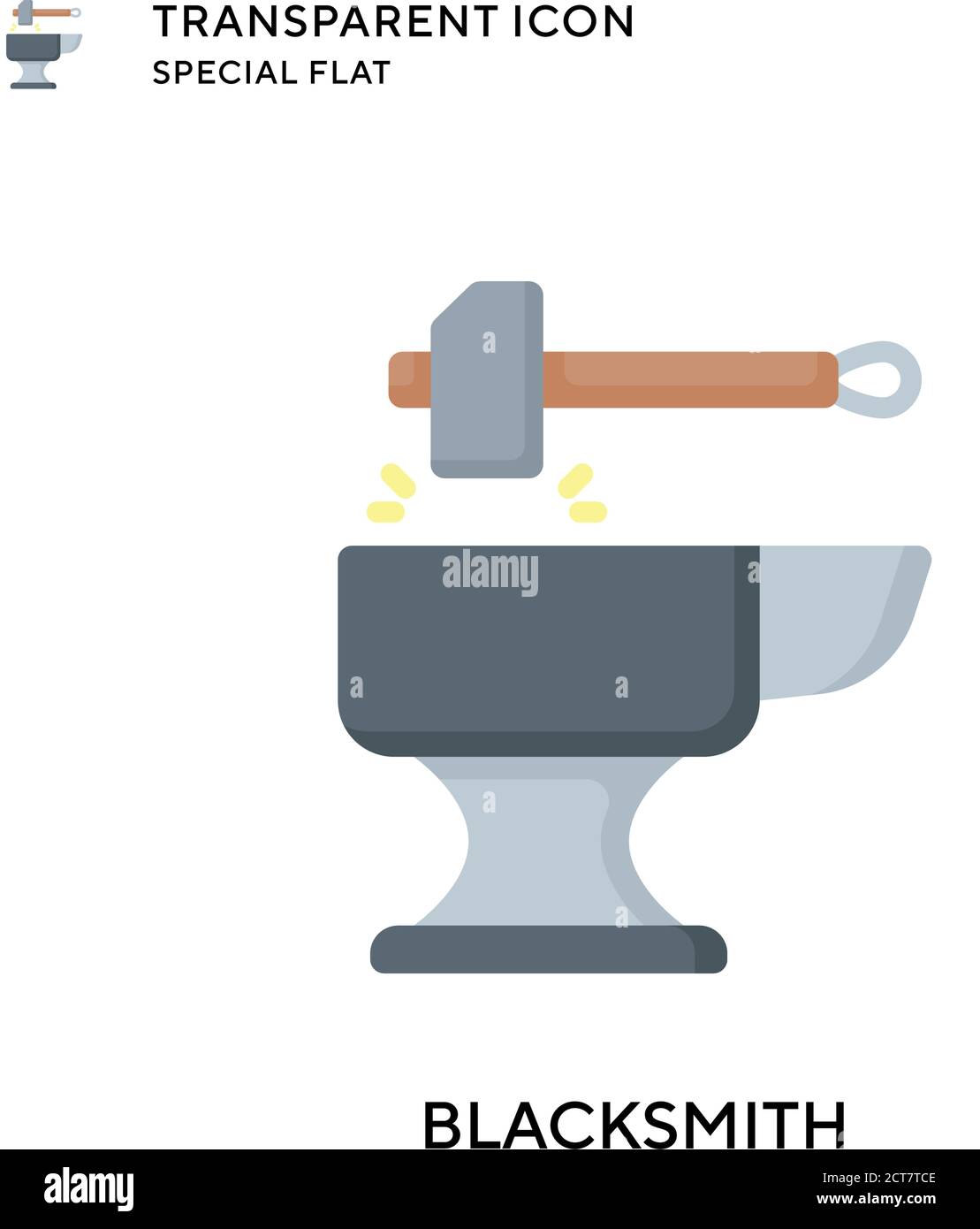 Blacksmith vector icon. Flat style illustration. EPS 10 vector. Stock Vector